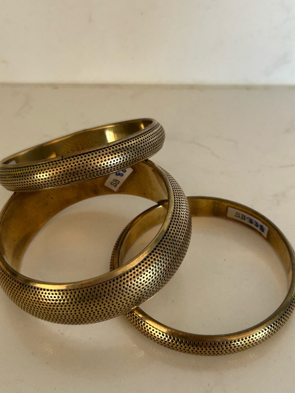 Vintage brass bangle bracelets Set  of 3. Made in India